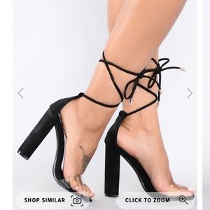 Fashion Nova Black lace up heels